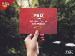 Psd Hand Holding Postcard Mockup Postcard Mockup Postcard Mockup Free Psd