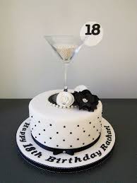 Black And White Birthday Cake Ideas Martini Cocktail Glass Black And White Cake 40th Birthday Cake For Women 40th Birthday Cakes 40th Cake