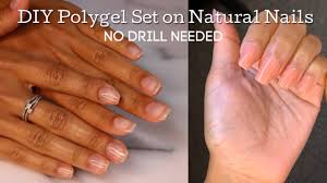 This is a watch me work nail tutorial using polygel and duall forms. How To Polygel Overlay No Nail Forms No Drill Diy Youtube