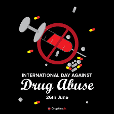 Drug abuse means the use or consumption of drugs like marijuana, alcohol, cocaine, valium, and percocet, etc. International Day Against Drug Abuse 26th June Illustration Background Free Vector Graphics Pic