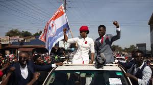 Opposition candidate, bobi wine and wife barbara itungo kyagulanyi laugh during the ugandan presidential elections in kampala, uganda. Bobi Wine Uganda S Pop Star Politician Makes Plea To The World After Being Made Prisoner In His Own Home World News Sky News