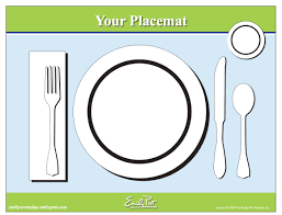 Landforms and bodies of water worksheets Printable Placemat For Learning How To Set The Table Emily Post