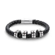 25th anniversary gifts burlap print with frame, 25 year wedding anniversary gifts for women or men, silver anniversary gifts. Custom Platinum Plated Men Braided Leather Bracelets With Custom Beads In Silver Gifts For Men 106250635 Jj S House