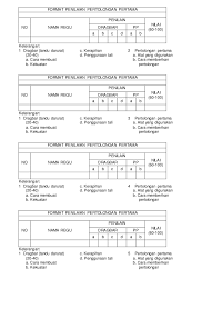 Format Penilaian Lomba Tingkat 2 Penggalang