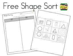 Shape Sorting Freebie Simply Kinder Shapes Kindergarten Kinder Math Kindergarten Math