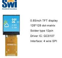 0.85インチ128x128小型正方形ディスプレイlcd SPI 12ピンカラーlcd tftディスプレイ