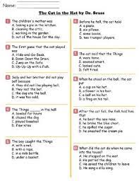 Here's an easy test to take, and you don't need a proctor! The Cat And The Hat By Dr Seuss Quiz And Writing By Jaclyn Daily