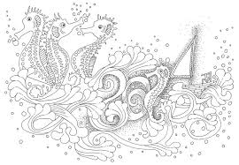 Zentangle doodle coloring pages for adults. Seahorse 18681 Animals Printable Coloring Pages