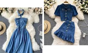 شیک ترین لباس مجلسی های زنانه با پارچه جین  اینا مدن هیچ جوون تر هم  نشونتون میدن