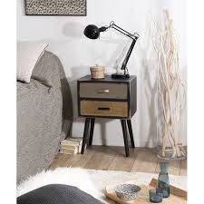 Livraison rapide, economies garanties et stock permanent ! Table De Chevet Style Industriel 2 Tiroirs En Pin Macabane Originale