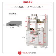Robin Kitchen Cabinet Multiple Storage in Ivory & White Colour