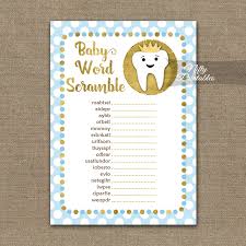 Yet, it still remains popular to this day because it's ridiculously easy to set up. Baby Shower Word Scramble Game Tooth Dental Blue Gold Nifty Printables