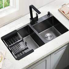 It's not uncommon for a bathroom sink to drain into the black tank, although less common for a kitchen sink. Black Kitchen Sink Double Handmade Stainless Steel Seamless Welding Sinks With X Groove Design Fregadero De Cocina Kitchen Sinks Aliexpress