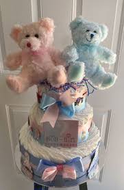 Pink Blue Teddy Bear Gender Revealing Diaper Cake| Diaper Cakes| Baby  Revealing | eBay