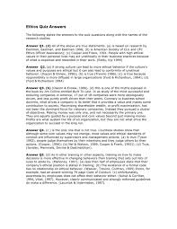 1980s trivia quiz questions with answers about 1986 events. Ethics Quiz Answers