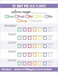 21 day fix meal planner print and plan 21 day fix meal