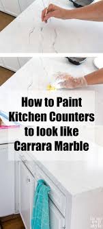 Painting Kitchen Countertops To Look Like Carrara Marble Painting Kitchen Countertops Replacing Kitchen Countertops Painted Countertops Diy
