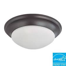 They're available in a wide range of styles and finishes and don't require much space. Glomar 3 Light Mahogany Bronze Fluorescent Ceiling Flushmount Hd 3367 The Home Depot Ceiling Lights Fluorescent Bulb Light