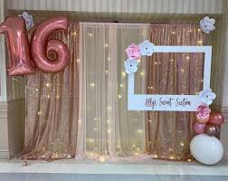 Rose Gold Sweet 16 Birthday Party Ideas Photo 14 Of 19 16th Birthday Decorations Sweet 16 Party Themes Sweet Sixteen Party Themes