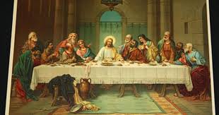 Vintage 17 X 13 The Last Supper Oleograph Print Coena Domini The Lord S Supper Last Supper Lords Supper Supper
