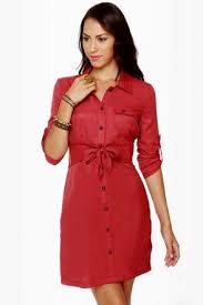 Tulle Day Camp Red Shirt Dress Shirt Dress Cute Red Dresses Red Shirt Dress