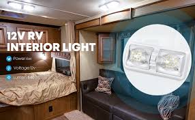 Amazon Com Kohree 12v Led Rv Ceiling Dome Light Rv Interior Lighting For Trailer Camper With Switch White Pack Of 2 Automotive