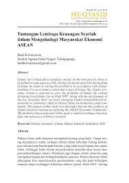 Seperti tabungan berjangka, tabungan sekolah, tabungan haji, deposito. Pdf Tantangan Lembaga Keuangan Syariah Dalam Menghadapi Masyarakat Ekonomi Asean