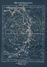 Antique Constellation Star Map Circa 1900s Vintage Map Of