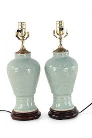 Category early 20th century french chinese export floor lamps. Pair Of Chinese Celadon Tonal Dragon Motif Table Lamps
