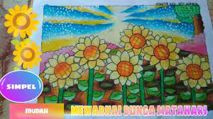 Harsipah yt.matahari dengan crayon oil pastels которую загрузил harsipah yt размером ~11.80. Cara Mewarnai Bunga Matahari How To Coloring Sun Flower Youtube