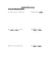 Properties of graphs of functions. Chapter 5 Worksheets Pdf Honors Precalculus Prove The Following Identities1 Cos X U2212 Sin X 1 U2212 2sin X Cos X 2 2 Tan X Sec X Cos X 1 U2212 Sin X 1 Course Hero