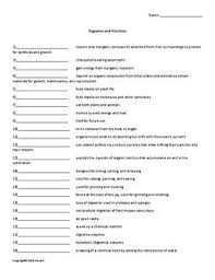 Quiz Or Worksheet Covering The Terminology That Will Be Introduced When Discussing Digestion And Nutrition With Zoology Studen Vocabulary Quiz Vocab Vocabulary