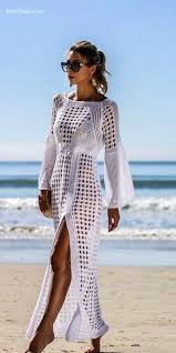 Black And White Beach Cover Up White Black Crochet Knitted Long Cover Up Long Beach Dress Beach Coverup Dress Maxi Knit Dress