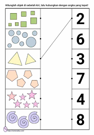 Belajar hitung angka 1 20 lembar latihan matematika untuk anak paud lembar kerja anak tk rumah bunda. Kognitif Menghitung Bentuk 1
