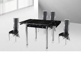 Sets of extendable dining table and chairs available online in wood and glass in a selection of colours & finishes. Mini Black Glass Extendable Dining Table Choose Your Own Dining Ch Modernique