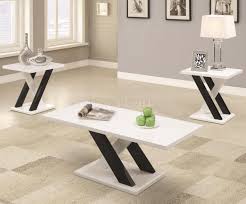 Desks, bar stools, office chairs, sofa sectionals 701011 3pc Coffee Table Set In White Black By Coaster