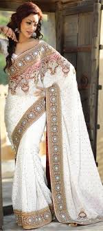 107001 White And Off White Color Family Saree With Matching Unstitched Blouse Indian Outfits Indian Bridal Wear Indian Fashion