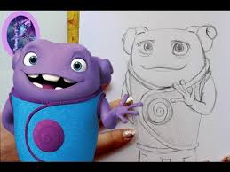 How To Draw Oh From Dreamwork 39 S Home Dramaticparrot Youtube Dreamworks Home Alien Drawings Cute Animal Drawings