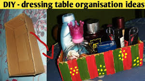 How to make how to make a small dressing table, vanity table, diy desk organizer from cardboard and newspaper. Diy Best Out Of Waste Dressing Table Organizer Cardboard Boxes Ideas