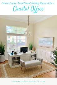 Renovation Of A Traditional Dining Room Into A Coastal Office Study How Often Do You Really Use Your Dining Room Office Living Room Office Convert Dining Room