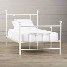 Cadre De Lit Plateforme Double En Metal Blanc Avec Tete Et Pied De Lit Cadre De Lit Lit Plateforme Lit