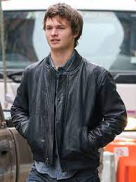 Ansel Elgort Bomber Black Jacket Leather Jacket Ansel Elgort Bomber Jacket
