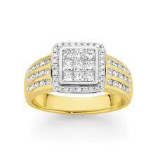 9ct Two Tone Diamond Ring Angus Coote Frame Ring Diamond Rings