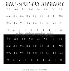 Boris viewed the introduction of the slavic alphabet and language into church use as a way to preserve the independence of the bulgarian empire from byzantine constantinople. Half Split Alphabet Numbers Splitted Letters Vector De Stock Libre De Regalias 794997466