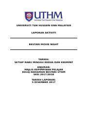 Sekolah menengah kejuruan merupakan tingkat sekolah yang berfokus pada sehingga setelah melaksanakan program pkl ini, mahasiswa wajib menyusun buku laporan kegiatan pkl mereka sebagai bukti dokumentasi untuk kampus. Format Laporan Program Universiti Tun Hussein Onn Malaysia Laporan Aktiviti Nama Program Tarikh 25 Oktober 2017 Anjuran Majlis Kepimpinan Pelajar Course Hero