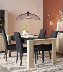 Table De Salle A Manger Contemporaine Chene Gris Fonce Gena Matelpro Salle A Manger Contemporaine Table Salle A Manger Salle A Manger