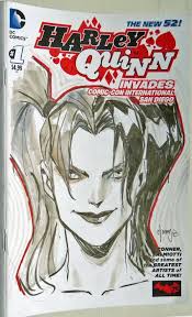 Harley Quinn Invades SDCC Cover Of Variant Comic With 2 Original John Timms  Painted Sketches