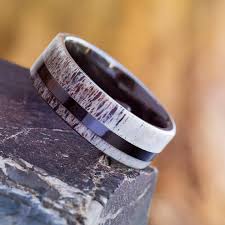 Unique Black Wedding Band For Men With Deer Antler With Images Antler Wedding Band Deer Antler Wedding Band Mens Wedding Rings