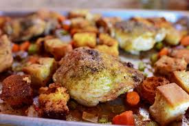 Chicken And Dressing Sheet Pan Supper Recipe Sheet Pan Suppers Sheet Pan Dinners Chicken Sheet Pan Dinners