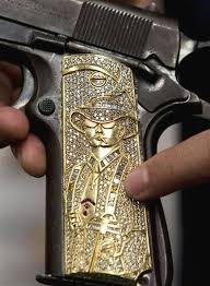 Black And Gold 1911 Grips Pin On Cool
